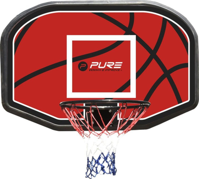 Tabllo basketbolli Victoria Sport Pure 2 Improve, 110x73x3 cm, unazë 45 cm, e kuqe e zezë