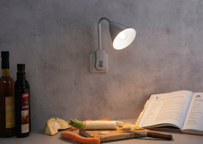 Lampë muri Junus, plug-in, me krah të lëvizshëm, E14, gri