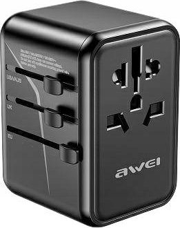 Karikues udhëtimi Awei C-40 GaN, 65W, 2x USB 3x USB C, i zi