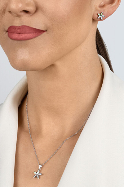 Set Pendant dhe vathë për femra Brilio Silver SET288W, të argjendta