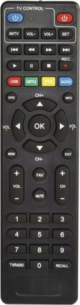 Pult televizori Emos Pilot RTV J50988, për dekoder EM190, i zi