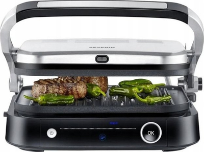 Grill elektrik Severin KG 2395, 31x25cm, 7 programe, ngjyrë argjendi