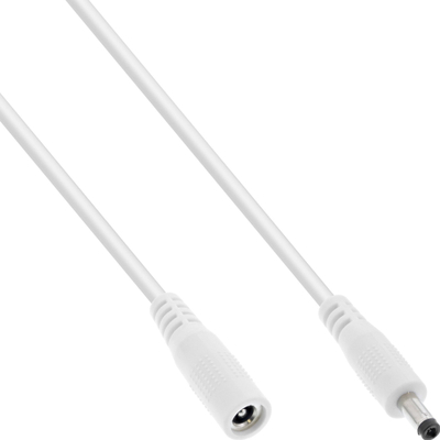 Kabëll zgjatues rryme InLine DC, 2m, 4.0x1.7mm, i bardhë