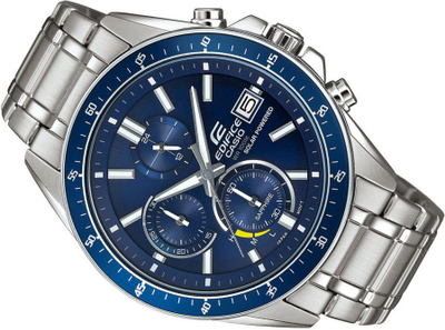Рачен часовник Casio Edifice EFS S510D 2AVUEF, хронограф, син бројчаник, сребрен