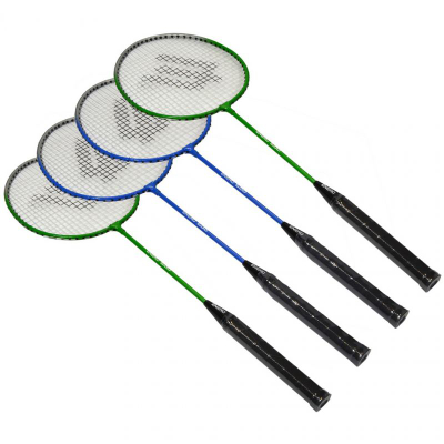 Set badminton Victoria Sport Mega 500, 4 raketa, rrjetë me shtylla, shumëngjyrësh