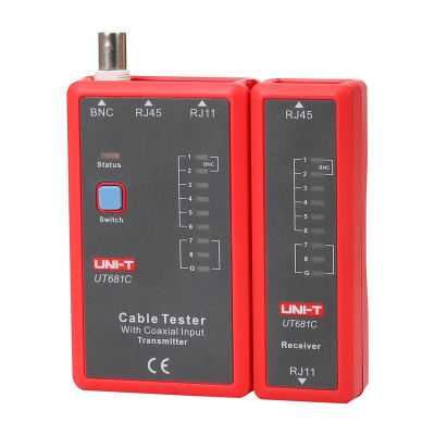 Testues kabllosh UNI-T UT681C, RJ45 RJ11 BNC, profesional, i kuq