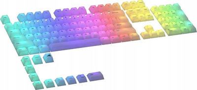 Сет капачиња за тастатура Glorious Polychroma Universal RGB, за механички тастатури 100% 80% 75% 60% TKL, проѕирен поликарбонат