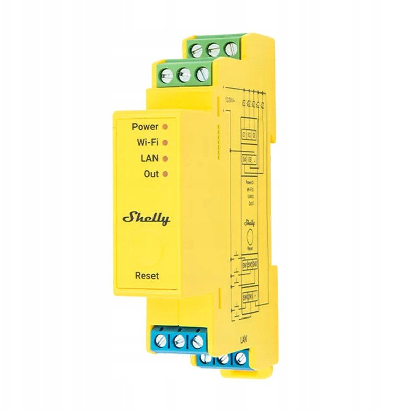 Modul ndriçimi smart Shelly Pro RGBWW PM, matje energjie, montim DIN rail, i bardhë