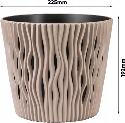 Пластична вазна Conforama Sandy Round, кружна, 5L, беж