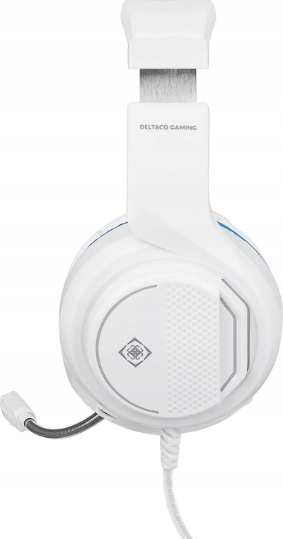 Gaming kufje Deltaco GAM127W, për PlayStation 5, 40mm, kabllo 2m, të bardha blu