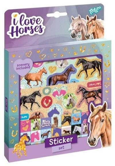 Set me ngjitësa për kalama Depesche I Love Horses, 3 fletë sticker, shumëngjyrësh