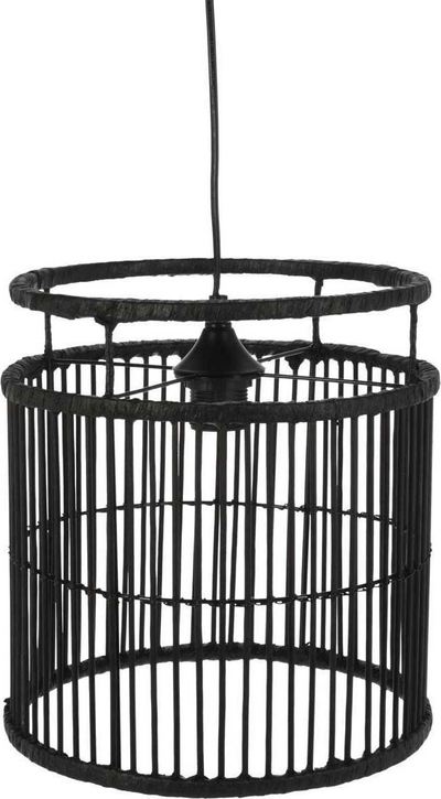 Lampë varse tavani H&amp;S Decoration Bamboo LOFT, 28cm, fasung E27, e zezë