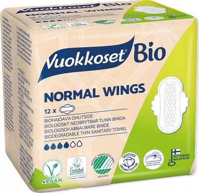 Хигиенски влошки Vuokkoset Normal Wings, со крила, 24 парчиња