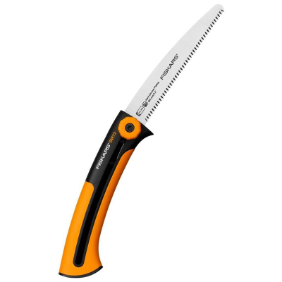 Sharrë dore Fiskars SW 72, për kopësht, zezë/ portokalli