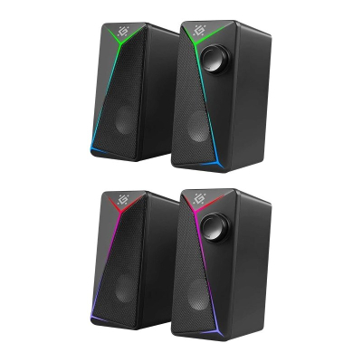 Кутија звучници Defender J5 2.0, 6W, USB, со ЛЕД, црна