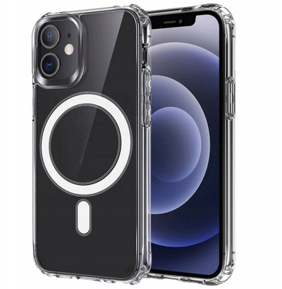 Силиконска маска Anti Shock со MagSafe за iPhone 17 Pro Max, транспарентна