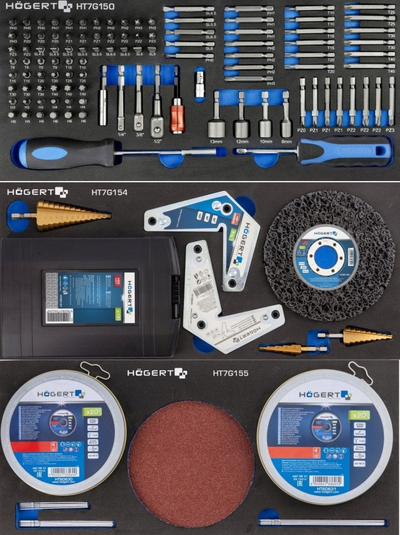 Modul veglash Hogert Technik HT7G130, 4 vegla, gjatësi 160mm, blu e zezë