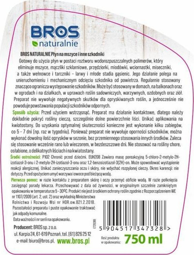 Solucion kundër afideve Bros Naturally, lëng gati për përdorim, 750ml