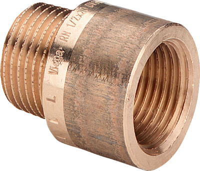 Продолжувач за чешма Red Brass Type 3540, 1\"x40mm, женска-машка врска, црвен бронз