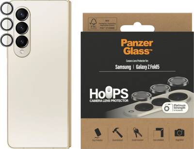 Mbrojtës unazash kamere PanzerGlass Hoops për Samsung Galaxy Z Fold5, xham i fortë, rezistent ndaj gërvishtjeve, i zi