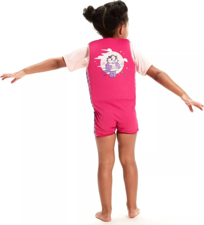 Kostum noti për kalamaj Speedo Learn to Swim Float Suit, me jastëk shkumë, me zinxhir mbyllje, rozë