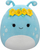 Lodër pelushi Squishmallows Natnat, 16", alien blu pastel, me kurorë me lule