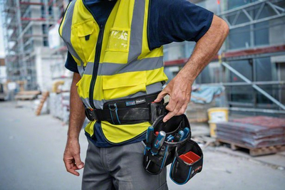Торба за појас за алат Bosch ProClick GWT 2, полиестер 1000D, со многу прегради, сива