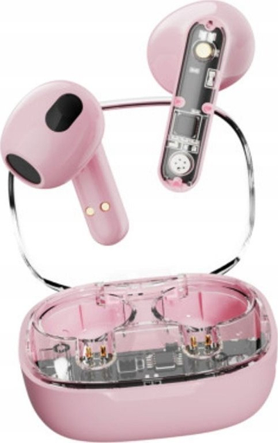 Kufje wireless Streetz Transparent TWS, Bluetooth 5.2, deri 10 orë, të bardha