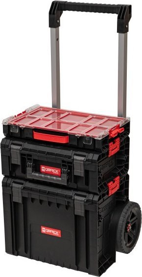 Set karrocë mjetesh Qbrick System PRO Set 4 2.0 Plus, me rrota, plastikë e zezë