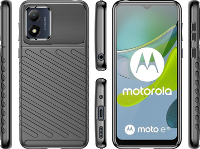 Maskë telefoni Thunder Case për Motorola Moto E13, TPU, kundër goditjeve, e zezë