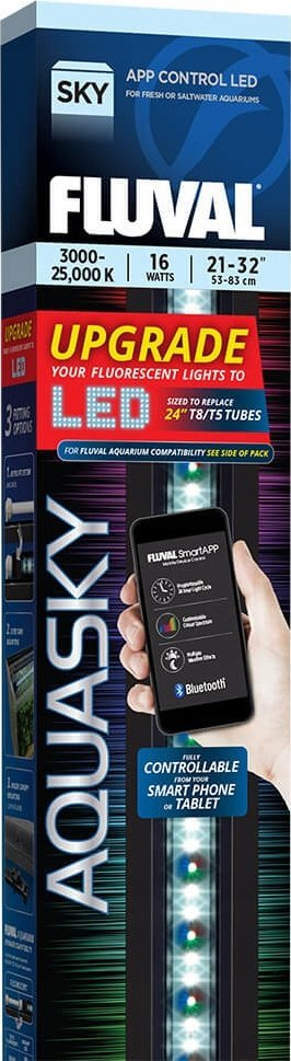 Dritë LED akuariumi Fluval Aquasky, 16W, 53-83 cm, e zezë