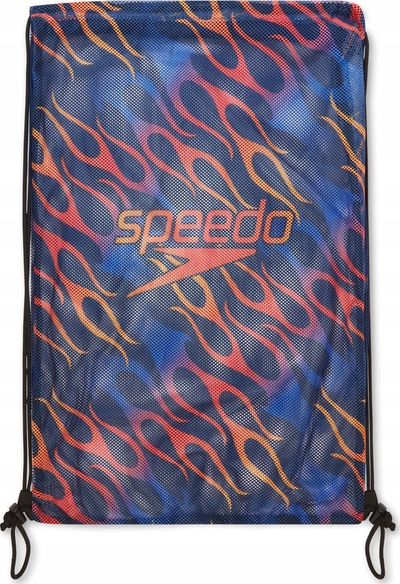 Çantë rrjete Speedo Equip Mesh Pool Bag Flames, 35L, për pishinë, blu me flakë
