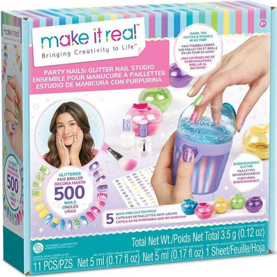 Set për thonj Make It Real Party Nails Glitter, DIY, shumëngjyrësh