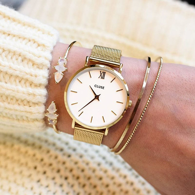 Orë dore Cluse Minuit Mesh Gold/White
