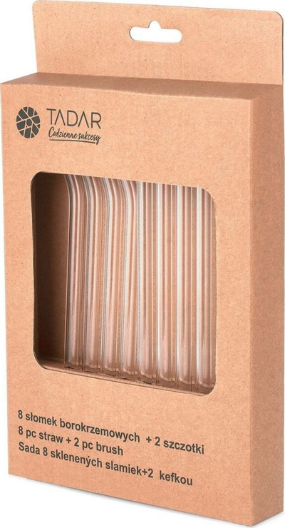 Set Tadar, 8 pipa organikë + 2 furça, transparentë