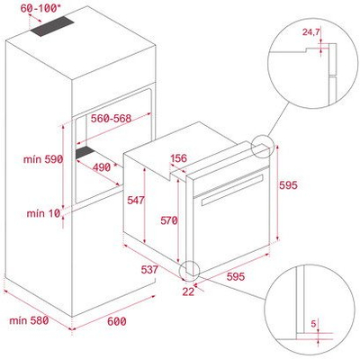 Furrë inkaso TEKA NEO HSB 6250 P FBK, multifunksion, me pastrim pirolitik DualClean, e zezë