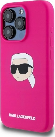 Kapak telefoni Karl Lagerfeld KLHMP15LSKHPPLF, për iPhone 15 Pro 6.1", hardcase, fuchsia