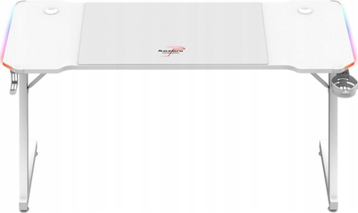 Tavolinë gaming Huzaro Hero 3.3, 140x60cm, RGB, e bardhë