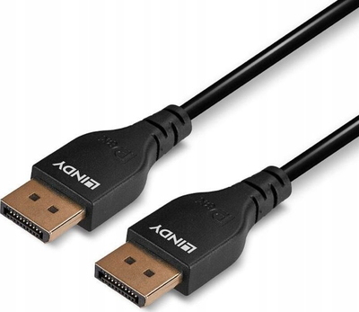 Kabllo DisplayPort Lindy Slim, 1.4, 2m, e zezë