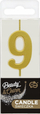 Qiri dekor Godan numri 9, 9.5x2.3 cm, metalik, ngjyrë ari