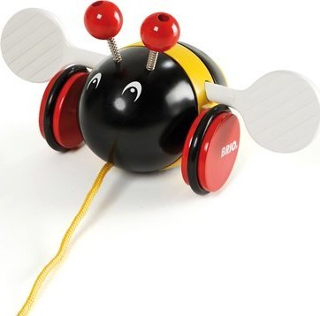 Lodër druri me litar për tu tërhequr BRIO Bumblebee 30165, për mbi 12 muajsh, shumëngjyrëshe