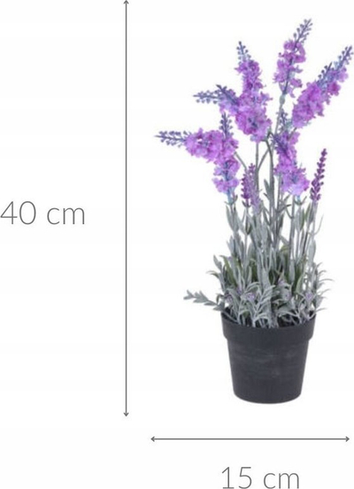 Lavandë artificiale në vazo Home Styling Collection, 40cm, dekor, lejla