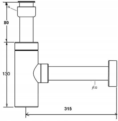 Syfon lavamani Geberit POLSYFON, 1 1/4" x 32mm, mosi, i zi mat