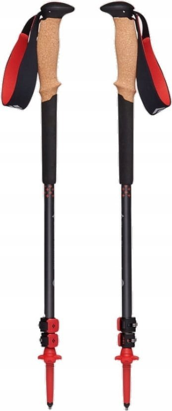 Shkopinj trekking Black Diamond Pursuit Shock, palë, me amortizim, gri me të kuqe