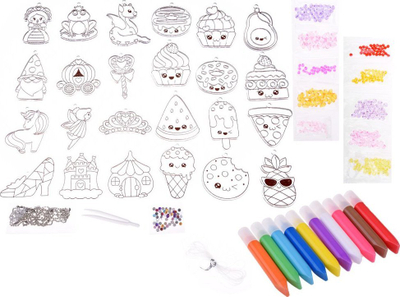 Set kreativ DIY Colored Crystal, 24 varëse, 10 tuba boje, shumëngjyrësh