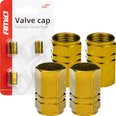 Kapak valvule gome AMiO 03633, set 4 copë, alumin, të verdha