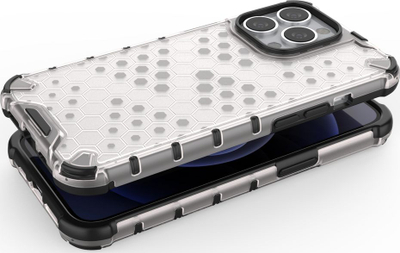 Mbrojtëse telefoni Hurtel Honeycomb për iPhone 13 Pro, kornizë xhel TPU, e zezë