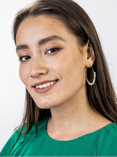 Vathë për femra Marc Malone Naomi White Earrings MCE23029G, të artë