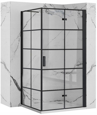 Kabinë dushi Omnires Shower Wall Molier 90, xham Crystal Clear, Easy Clean, e zezë