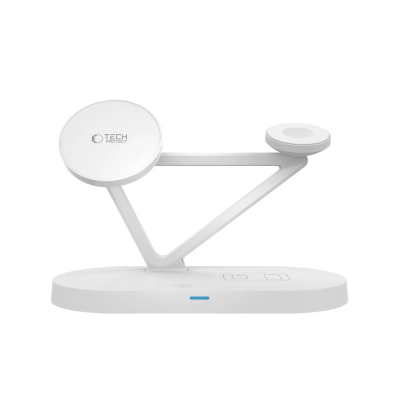 Karikues wireless 3‑në‑1 Tech‑Protect QI15W‑A41, MagSafe, 15W, i bardhë